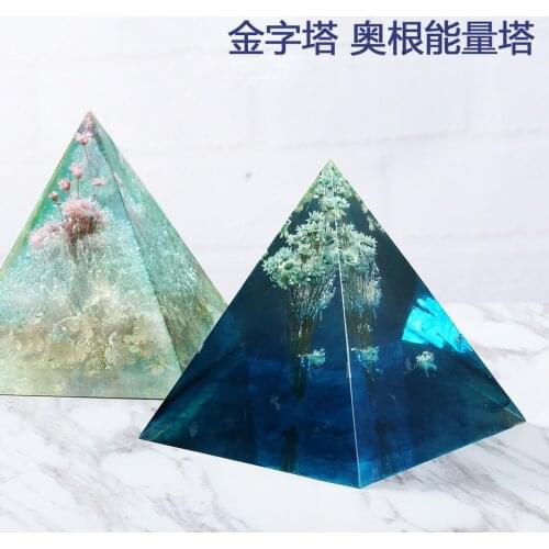 2021 Transparent Silicone Mould Dried Flower Resin Decorative Craft DIY large Pyramid Energy Tower Mold resin molds for jewelry