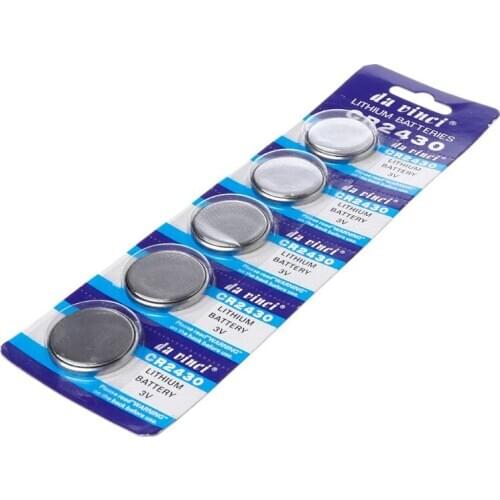 5PCS Button Battery CR2430 3V Electronic Lithium Coin Cell Batteries DL2430 BR2430 ECR2430 KL2430 EE6229 Watch Toy Headphone