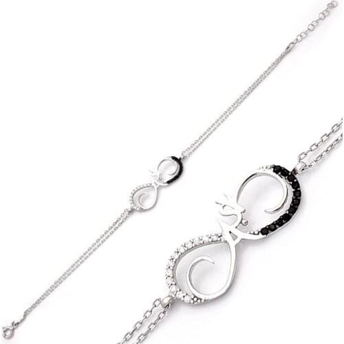 925 Sterling Silver Zircon Stone Infinity Love Pattern Bracelet