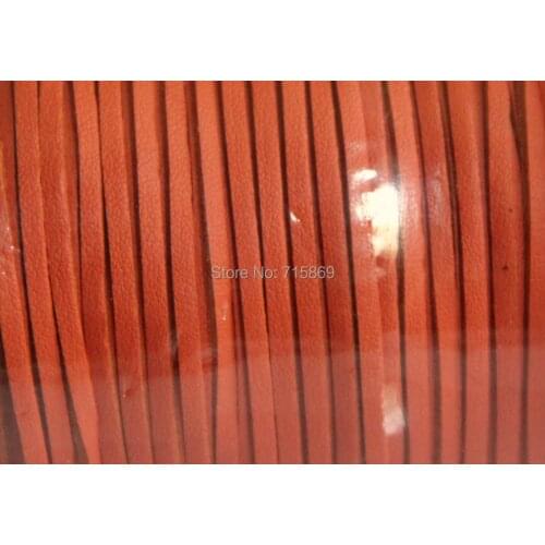 Free Ship 100 Meters 10mm Orange Color Flat ONE SIDE Leather Flat Faux Suede Leather Cord