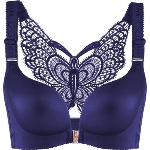 Meizimei beauty back sexy bras for women lingerie seamless butterfly wireless intimates 40 44 52front closure plus size push up