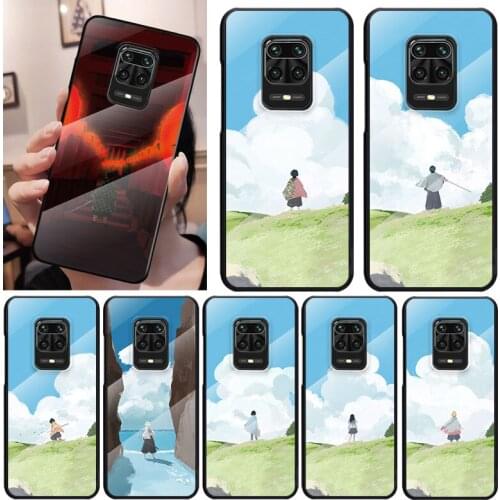 Demon blade For Xiaomi Redmi K40 K30 K20 9T 9C 9A 9 8A 7 Pro Plus Tempered Glass Luxury Cover Phone Case