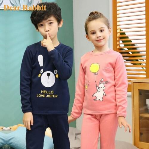 Kids Pajamas 2021 Autumn Girl Boy Sleepwear Nightwear Baby Infant Clothes Animal Cartoon Clothing Sets Cotton Childrens Pyjamas