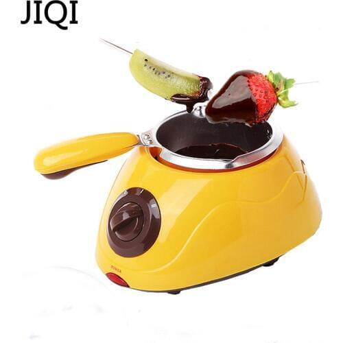 JIQI Electric mini Chocolate Fondue chocolate melting pot fountain Hot Chocolate Melt Pot melter Machine boy girl gift