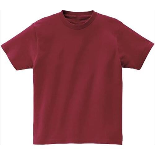 T-shirt 100% Cotton High Quality Tee Shirts Classic Burgundy White Summer T-Shirts Summer Essential