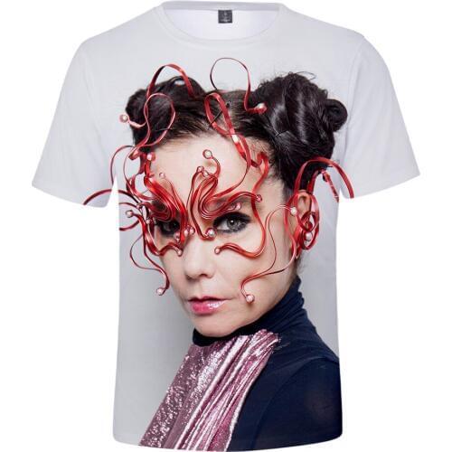 Aikooki Newest singer Bjork 3D T shirt Men/women Summer Fashion Harajuku T-shirt Bjork Short Sleeves Casual Hip Hop T shirts Top