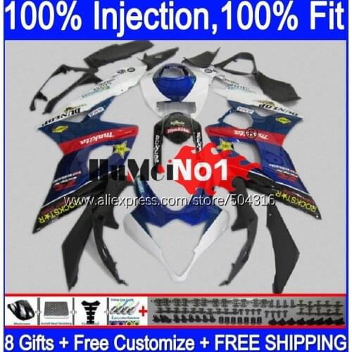 Injection For SUZUKI GSX R1000 GSXR-1000 2005 2006 White Blue 21MC.89 GSX-R1000 GSXR 1000 1000CC 05 K5 GSXR1000 05 06 Fairing