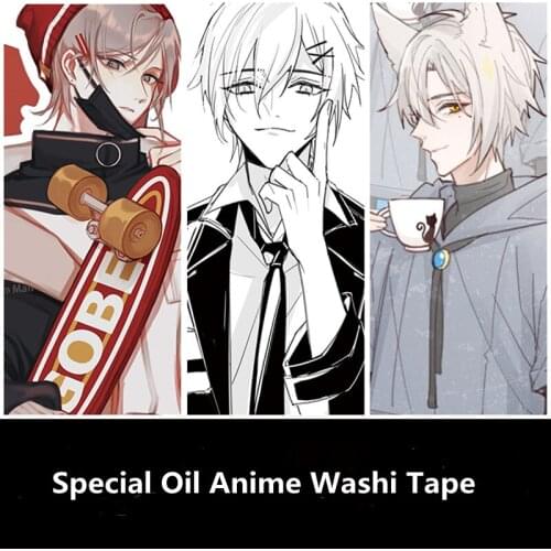 Kawaii Anime Person Special Oil Washi Tapes Junk Journal Masking Tape Adhesive Tape DIY Scrapbooking Washi Stickers Label