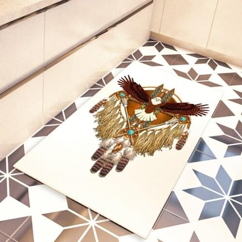 Splicing Owls Floor Mat Dream Catcher Area Rugs Child Room Dorm Carpet Art Home Psychedelic Doormat Room Anti Slip Decor