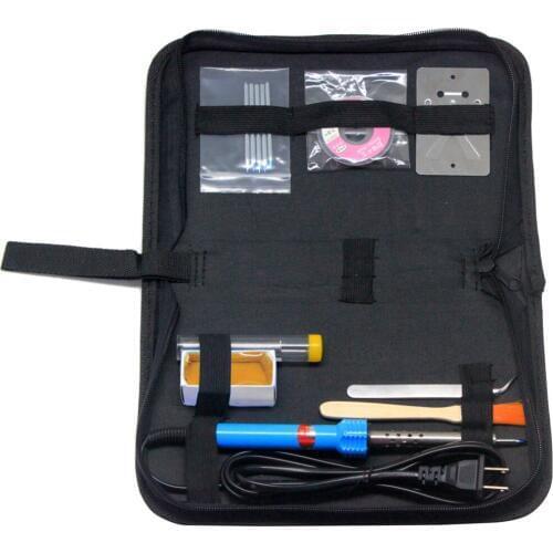 Aidetek 30W 110V/220V Electric 8-in-1 Soldering Iron kit ,w/ 5 Iron Tips holder Tin Wire, Soldering Iron Holder,Cloth bagSPA1