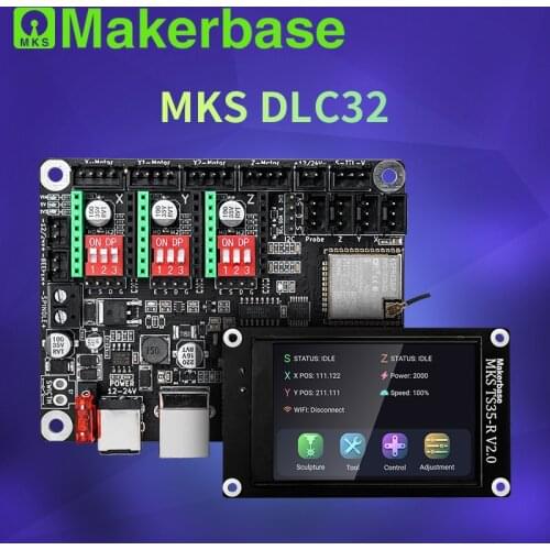 Makerbase MKS DLC32 Offline Controller 32bits ESP32 WIFI GRBL TFT Touch Screen for desktop laser engraving machine