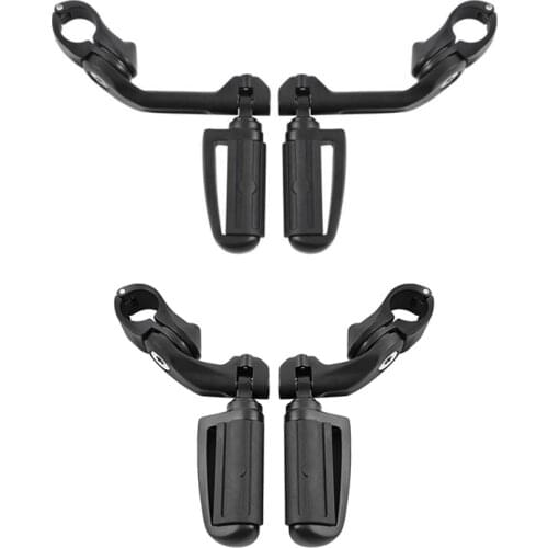 Motorcycle 1 1/4'' Long Short Angled Highway Bar Mount Footpeg Pegs For Harley Touring