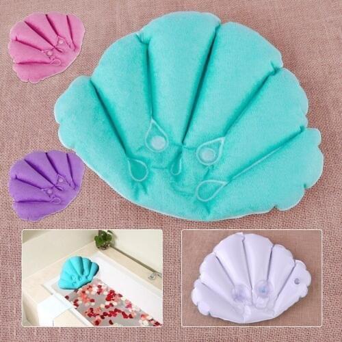 Bathroom Inflatable Bath Spa Pillow Head Back Neck Cushion Bathtub Rest