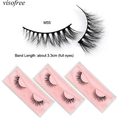 3D Mink Visofree Eyelashes 100% Cruelty free Long Lasting Soft Lashes Natural Thick Makeup Beauty Handmade False Eye lashes M55