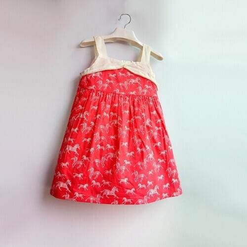 Girl print dress with a zebra childrens cotton Suspender dress Cute girl dress Summer Floral Toddler kids Sleeveless Dress