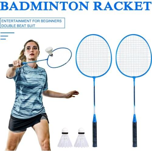 Shuttlecock Badminton Rackets with 2 Balls Set for Adult Outdoor Sport Game