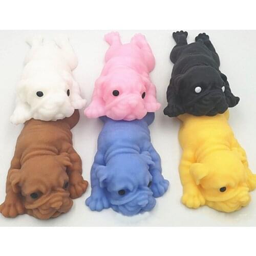 Sensory Fidget Decompression Toy Interactive Stress Relief Squishy Pug Dog Novelty Toy Fidget Set Push Fidget Vent Ball