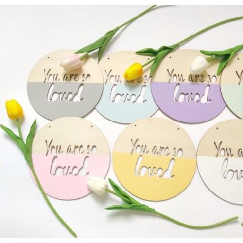 INS Nordic Wooden Positive Slogan Banner Garland You are so loved Wood Chip Kids Room Decoration Nursery Wall Hanging Ornaments
