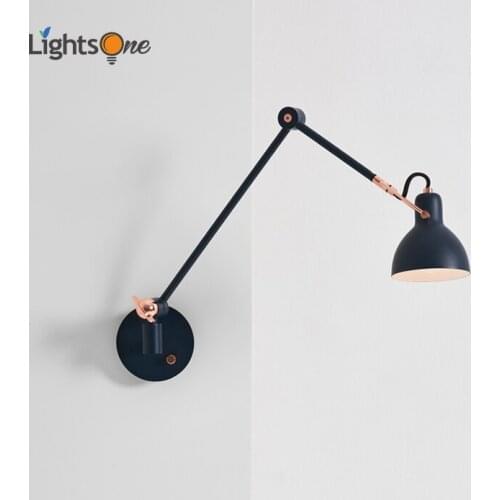 Modern minimalist bedside study bedroom telescopic wall lamp rocker retro wall light