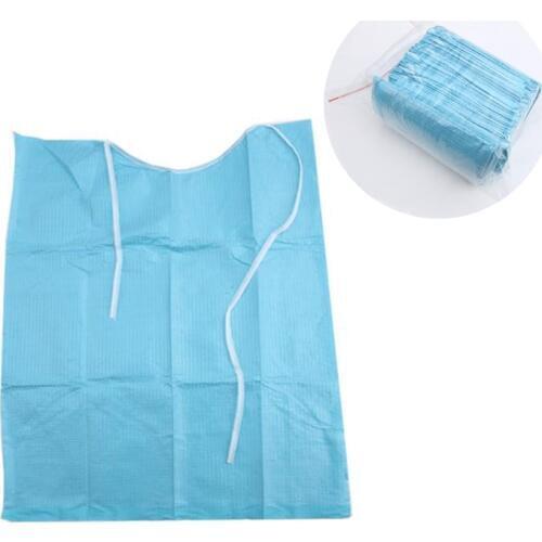 30pcs/1 Bag Dental Materials Dentist Water-resistant Neckerchief Medical Shop Towels Lacing Paper Scarf Bib Sputa Pad