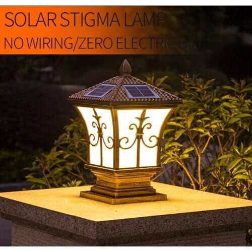 Solar Pillar Light Outdoor Lighting Garden Light LED Super Bright Waterproof Outdoor Light Villa Wall Light Pillar Light