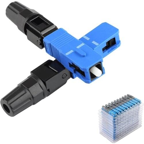 Single-mode 0.3dB FTTH fiber optic fast connector SC UPC SC APC Embedded style quick Connector 50pcs 100pcs 200pcs Lot