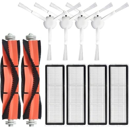 10 Pcs Main Brush Side Brushes Filters for Xiaomi Mijia 1C STYTJ01ZHM Robot Vacuum Cleaner Parts Accessories