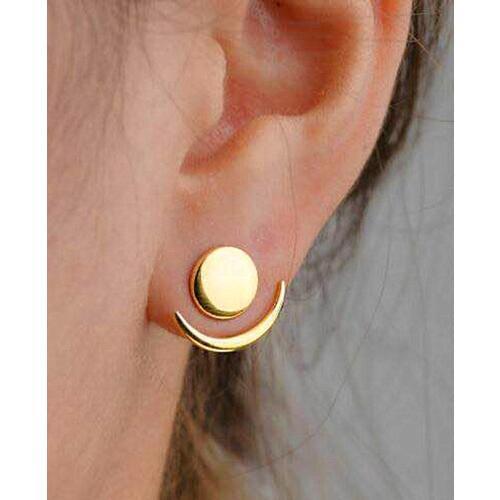Simple Style Gold Color Crescent Moon Stud Earrings Female 2018 Fashion Jewelry Metal Geometric Earring Girls Gift Brinco Argola