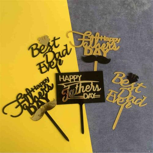 1pcs New Cartoon Happy Birthday Acrylic Cake Topper for Fathers Day Birthday Party Cake Decorations Father Birthday Cake Decor