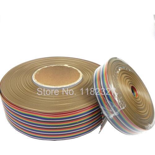 10 meter/lot) 1.0 MM Pitch 10 meters long Flat Color Rainbow Ribbon Cable wire 40P ribbon flat cable