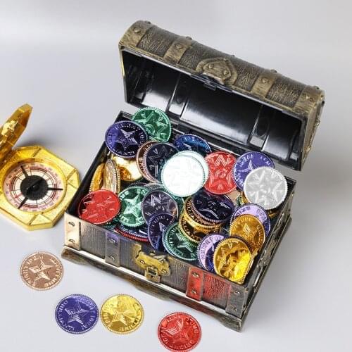 100pcs Halloween Prop Decorations Favors Treasure Halloween Skull Pirate Cosplay Gold Coins Game Coin party Home favor