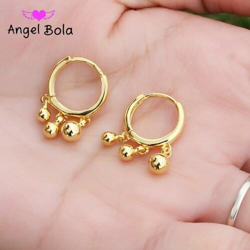 2021 Fashion 18K Gold Round Bead Womens Pendant Earrings Muslim Islamic Luxury Jewelry Party Event Wholesale
