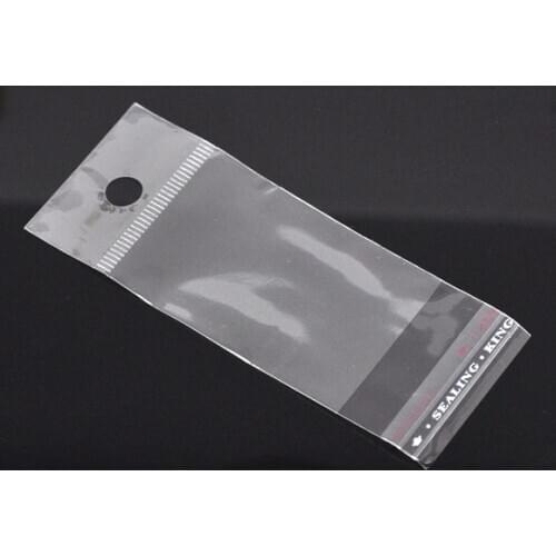 85PCs Clear Self-Seal Bags Adhesive Plastic Bags Rectangle Transparent W/Hang Hole (Usable Space: 6x4cm) 10x4cm