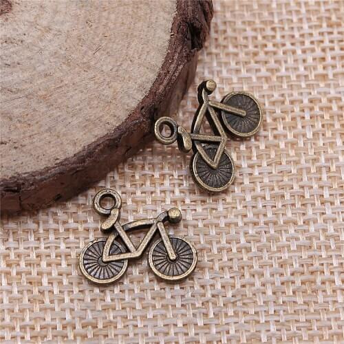 Free shipping 72pcs 15x13mm antique bronze bicycle charms diy retro jewelry fit Earring keychain hair card pendant accessories