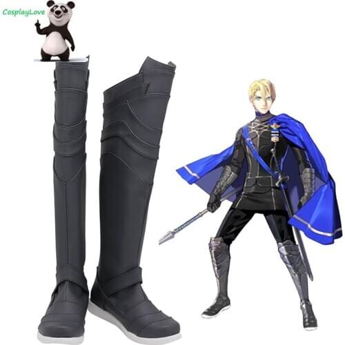 Fire Emblem: Three Houses Dimitri Alexandre Bladud Black Cosplay Shoes Long Boots Leather CosplayLove For Halloween Christmas