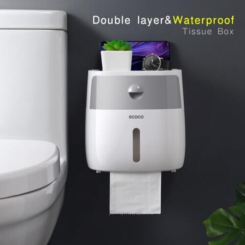 Toilet Paper Holder Bathroom Punch-free Waterproof Roll Holder Storage Tissue Box Bathroom Accessories