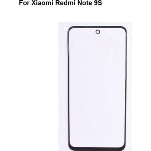 For Xiaomi Redmi Note 9s Front LCD Glass Lens touchscreen Red mi Note 9 s Touch screen Panel Outer Screen Glass without flex