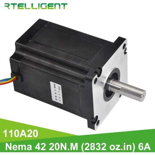 Rtelligent 20N.M High Torque Nema 42 43 Stepper Motor 110mm 110A20 6/6.5A 1.8Deg 4 Lead Motor CNC Kit Mechanical machine