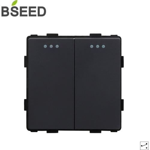 BSEED 2 Gang DIY Parts White Plastic Materials EU standard Function Key For EU Wall Switch