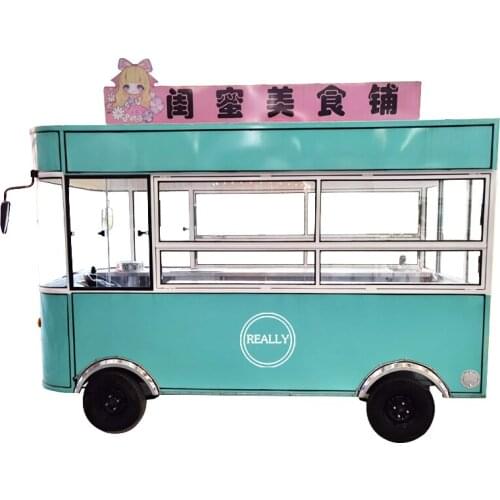 Bakery Fast Food Truck Mobile Kitchen Ice Cream Coffee Bar Trailer Hot Dog Bubble Tea Food Cart For Sale