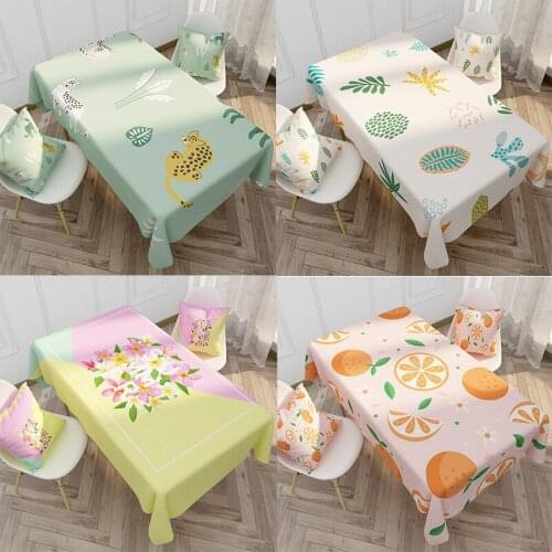 GH6 Table Cover For Home Kitchen Cartoon Fruite Waterproof Tablecloth Rectangular Stain Table Cloth Oilcloth Party Dining