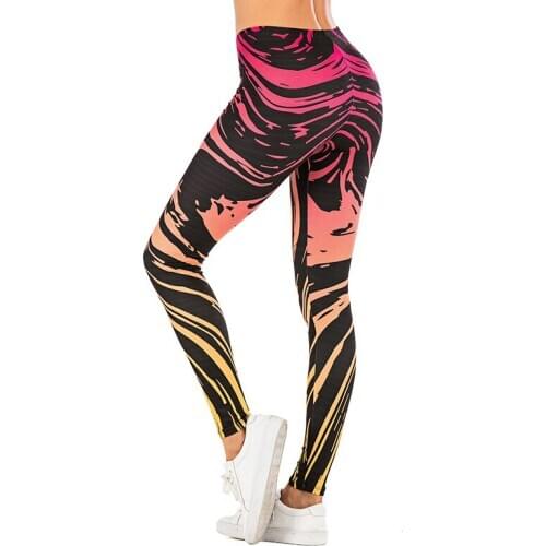 Hot 3D Printing Yoga Pants Gym Leggings for Women Fitness Elastic Yoga Pants Ladies Hip Slim Sports Leggings