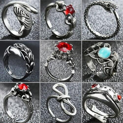 Gothic Retro Dragon Claw Male Women Unisex Adjustable Rings Punk Mens Jewelry Accessories Cool Cocktail Ring Party Gift