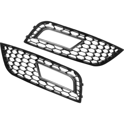 Set of 2 Bumper Fog Light Grille Cover for Audi A4 B9 8KD 807 681B 8K0807681K Black Easy Install Accessories Durable Compact
