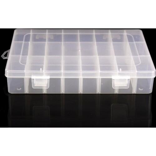 Fishing Tackle Boxes 24 Slots Double Layer Plastic Fishing Bait Lure Hook Storage Case Components Fish Gear Container Organizer