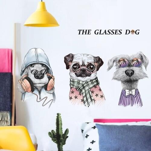 Creative Dogs Wall Stickers Home Office Decor DIY Teen Bedroom Living Room Decoration Animal Wallstickers Decals for Furniture
