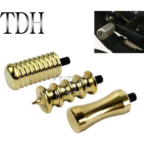Brass Ribbed Spike Shifter Peg for Harley Sportster XL883 XL1200 XL48 XL72 Toe Shift Pegs for Street Chopper Cafe Racer