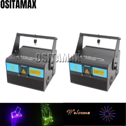 2pcs/lot disco Laser Projector RGB 1000MW Stage Light Laser 1w/2w Effect DJ Equipment Laser Disco Party Light laser system shows