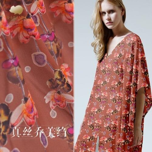 Summer Lotus Silk Qiao Mei Crepe Fabric Mulberry Silkworm Silk Fabric Clothing and Dress DIY Sewing Material
