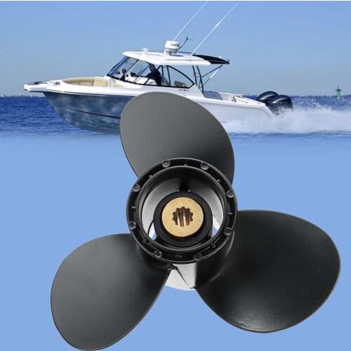 58100-93743-019 Aluminum Boat Outboard Propeller for Suzuki 9.9-15Hp 9 1/4 X 11 Aluminium Alloy Black 3 Blades 10 Spline Tooth